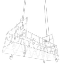 Empty construction elevator. Vector