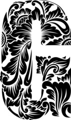 
Letter G vintage floral style decoration