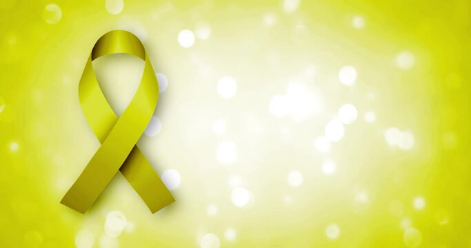 Background with Yellow Ribbon. Yellow ribbon is an emblem for suicide prevention awareness.