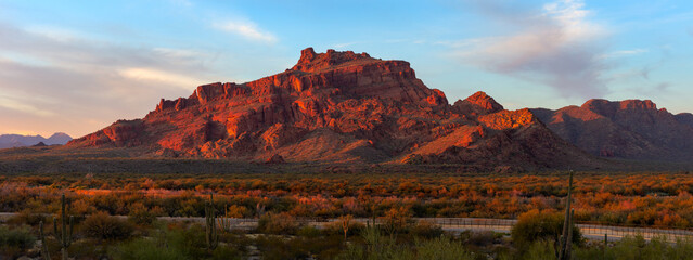Scenic Arizona desert landscape at sunset