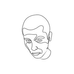 face of a man one line drawing