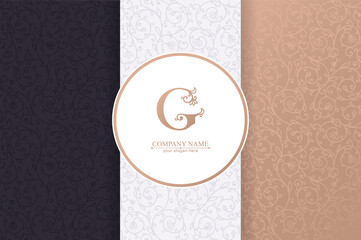 Premium Vector G logo. Monnogram, lettering. Seamless pattern. Personal logo or sign for branding an elite company.