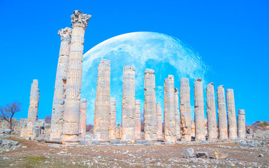 Ruins of ancient city Olba (Uzuncaburc)  - Mersin, Turkey. Uzuncaburc, the place of worship of the...