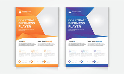 Corporate Flyer Design Template in A4. Can be adapt to Brochure, Annual Report, Magazine, Poster, Business Presentation.