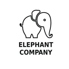Obraz premium Simple Flat Minimalist Elephant Animal Logo Concept Vector Design. For Education, technology, store, business logo