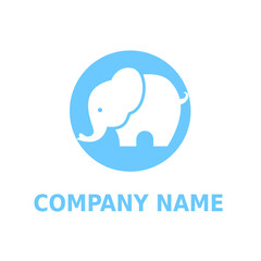 Simple Flat Minimalist Elephant Animal Logo Concept Vector Design. For Education, technology, store, business logo