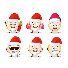 Obraz na płótnie Canvas Santa Claus emoticons with slice of burmese grapes cartoon character