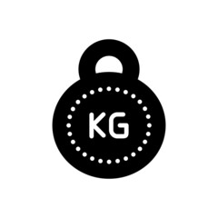 Black solid icon for kg
