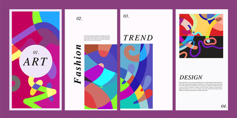 Vector colorful surreal abstract background illustration for social media banner