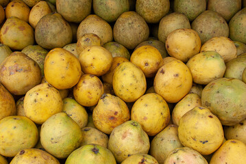 Fresh from the farm pomelos on sale in a public market