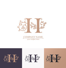 Obraz premium Premium Vector H logo. Monnogram, lettering. Personal logo or sign for branding an elite company.