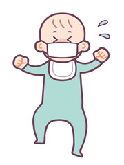 マスクをした赤ちゃん

