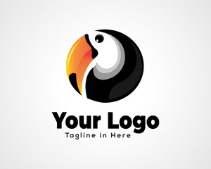 circle forming toucan bird logo icon symbol design illustration inspiration © ShiipArts