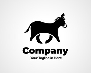 Simple walking donkey horse art silhouette style logo icon symbol design inspiration illustration