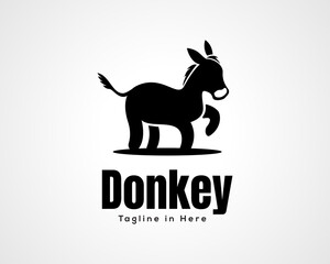simple donkey horse stand drawing art logo icon symbol design illustration inspiration