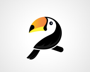 Simple toucan bird modern art style logo icon symbol design inspiration illustration