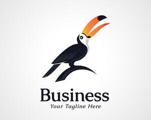 simple elegant toucan bird art logo icon symbol design illustration inspiration