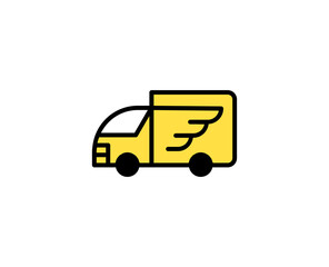 Delivery truck line icon. Vector symbol in trendy flat style on white background. Commerce sing for design.
