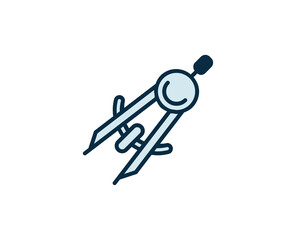 Compass line icon. High quality outline symbol for web design or mobile app. Thin line sign for design logo. Color outline pictogram on white background