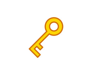 Key flat icon. Single high quality outline symbol for web design or mobile app.  House thin line signs for design logo, visit card, etc. Outline pictogram EPS10