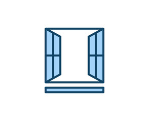 Window flat icon. Single high quality outline symbol for web design or mobile app.  House thin line signs for design logo, visit card, etc. Outline pictogram EPS10