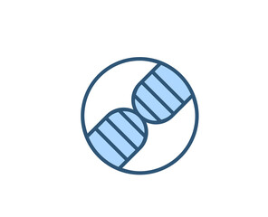 DNA flat icon. Thin line signs for design logo, visit card, etc. Single high-quality outline symbol for web design or mobile app. Medical outline pictogram.