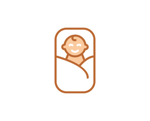 Baby line icon. High quality outline symbol for web design or mobile app. Thin line sign for design logo. Color outline pictogram on white background