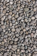 Sea stones background. Colorful small pebbles or stone in garden. Flat lay of sea stones texture background. Abstract shape pattern from nature.