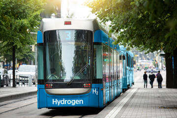 A hydrogen fuel cell tram concept - obrazy, fototapety, plakaty