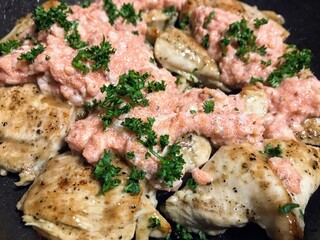 鶏肉の明太子ソース