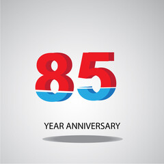 Anniversary Logo Vector Template Design Illustration Red and blue
