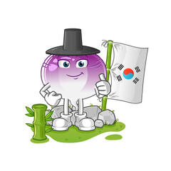 turnip korean character. cartoon mascot vector