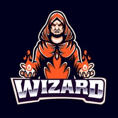 Wizard mascot logo template. easy to edit and customize