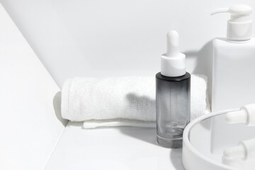 beauty fashion cosmetic makeup bottle serum dropper product with skincare healthcare concept on...