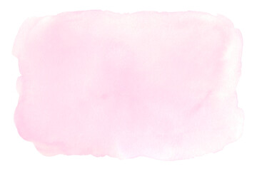 Pink watercolor splash background. Abstract hand drawn paint textured blot stain spot blob isolated on white background