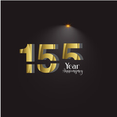 Anniversary Logo Vector Template Design Illustration gold and black