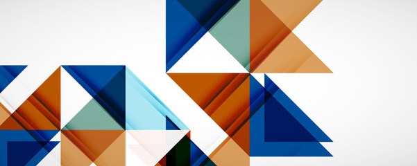 Geometric abstract background. Techno color triangle shapes. Vector illustration for covers, banners, flyers and posters and other designs