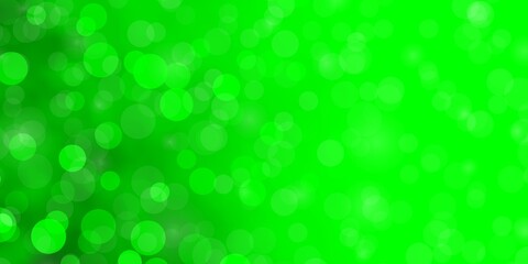 Light Green vector pattern with circles.