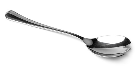 Stainless steel spoon isolated on white background