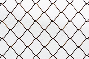 Fototapeta premium Abstract steel grating mesh pattern on white background