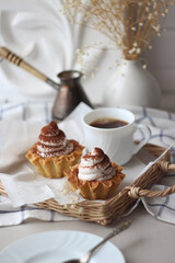 cup of coffee and cake