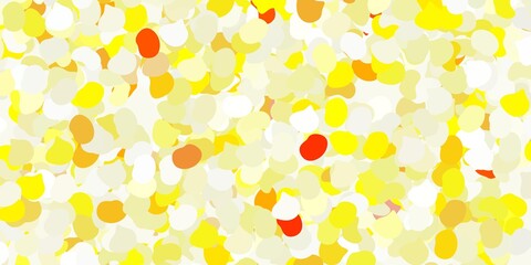 Light red, yellow vector pattern with abstract shapes.