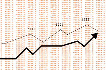 2d rendering Stock market online business concept. business Graph 