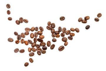Fototapeta premium Coffee beans isolated on white background close up