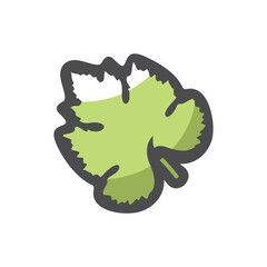 Grape green leave Vector icon Cartoon illustration.