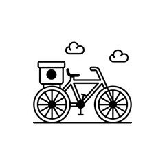 Fototapeta na wymiar Bicycle delivery Vector Icon Style Illustration. EPS 10 File