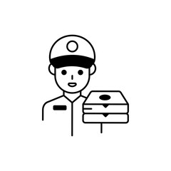  Delivery boy  Vector Icon Style Illustration. EPS 10 File