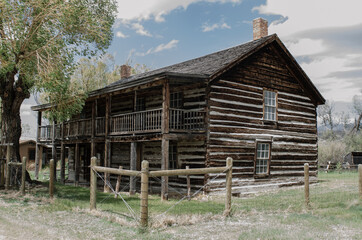 Cabin Farms in Montana nice day time old construction