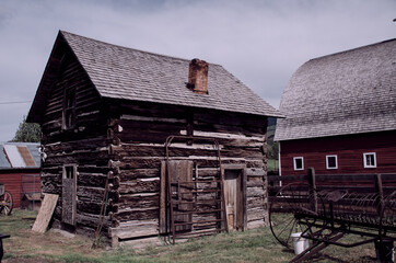 Farms in Montana nice day time old construction