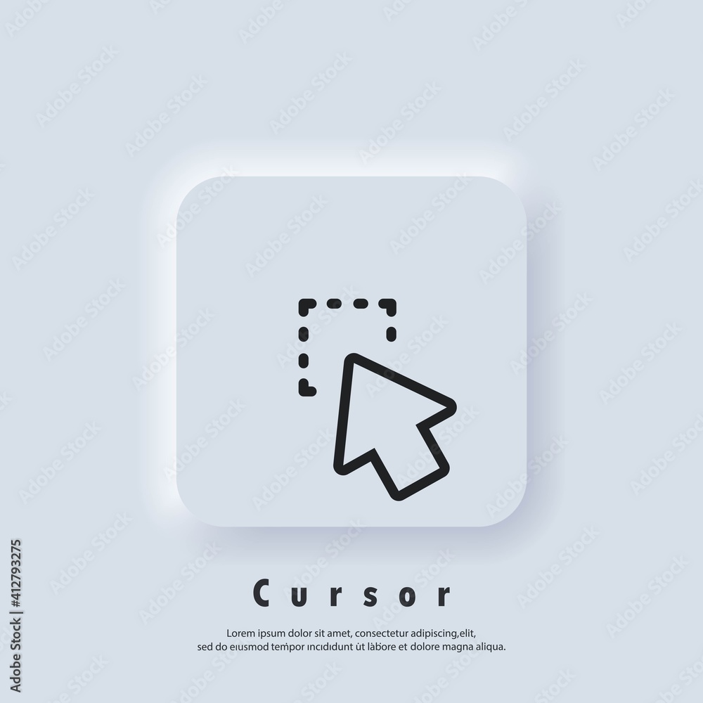 Poster pointer icon logo. cursor sign. click icon. computer mouse, cursors, pointing. arrow and wait. vecto